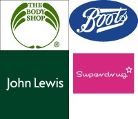 Varie brand di negozi a Londra